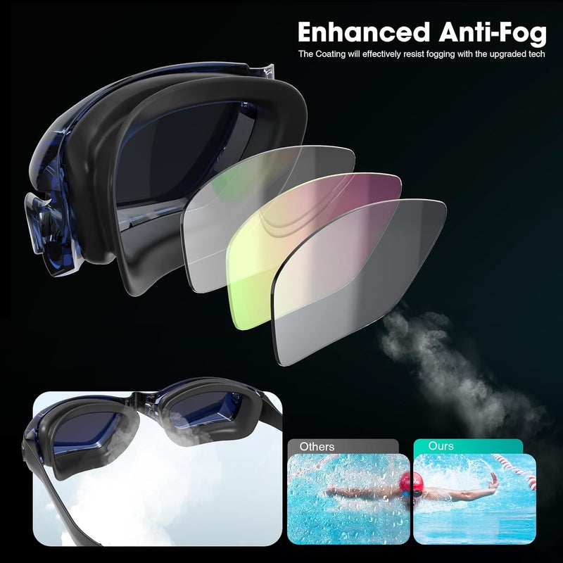 Braylin Swim Goggles, 2-Pack Swimming Goggles, Anti Fog, No Leaking For Adult Women Men Youth - Image 3